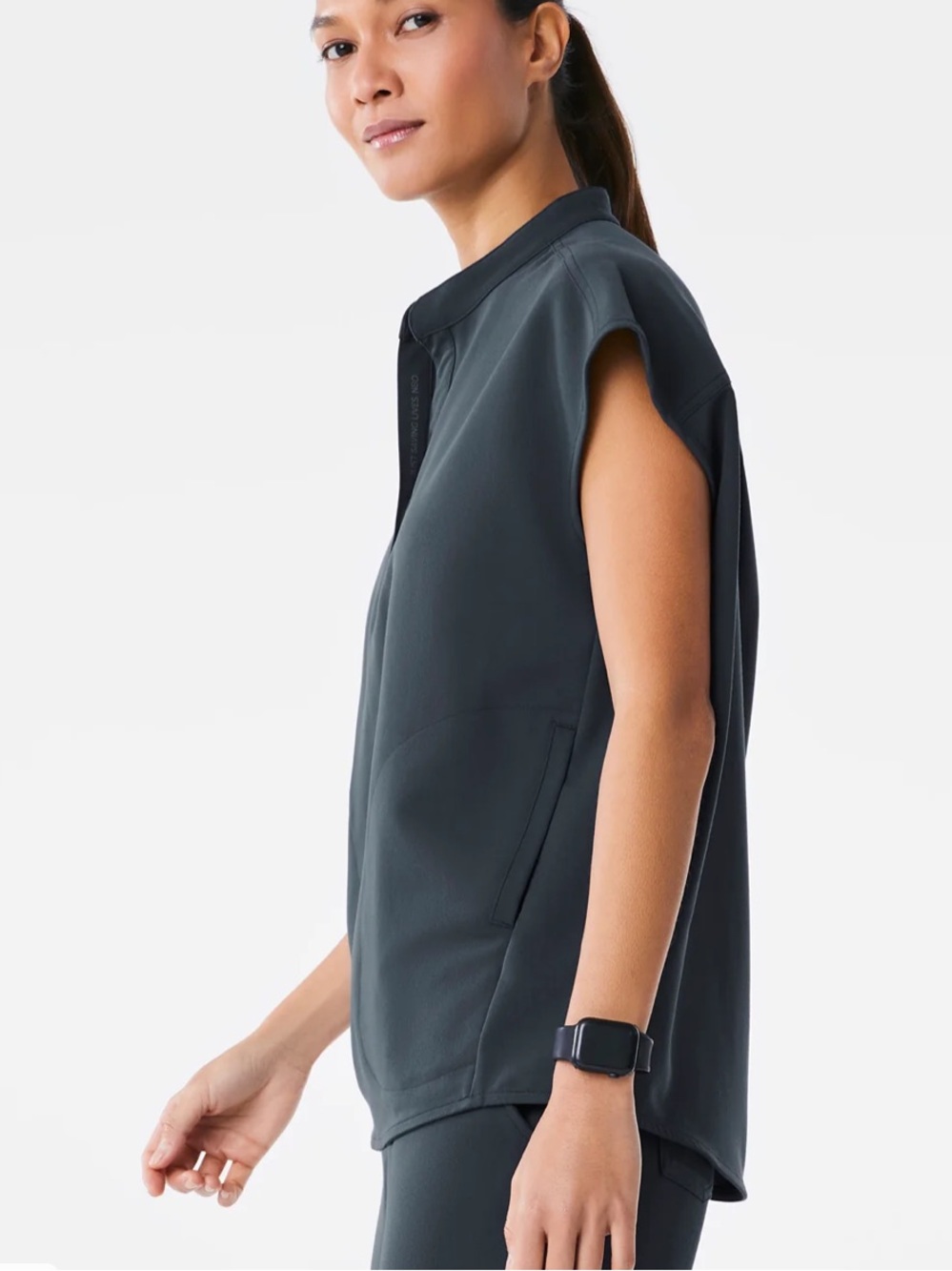 Figs Rafaela Oversized Scrub Top Dark Harbor Medium - Picture 5 of 11